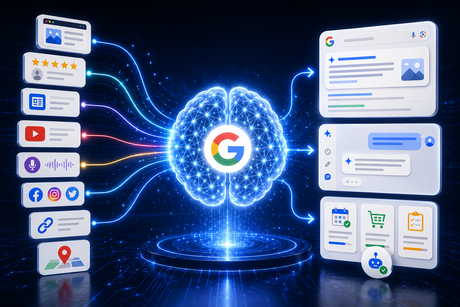 Google brain collecting information from the internet to share with Google AI Search